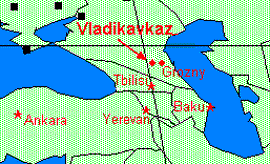 Vladikavkaz is on the northern side of Caucasus